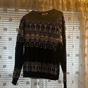 Black, Gray, and White Skull Sweater